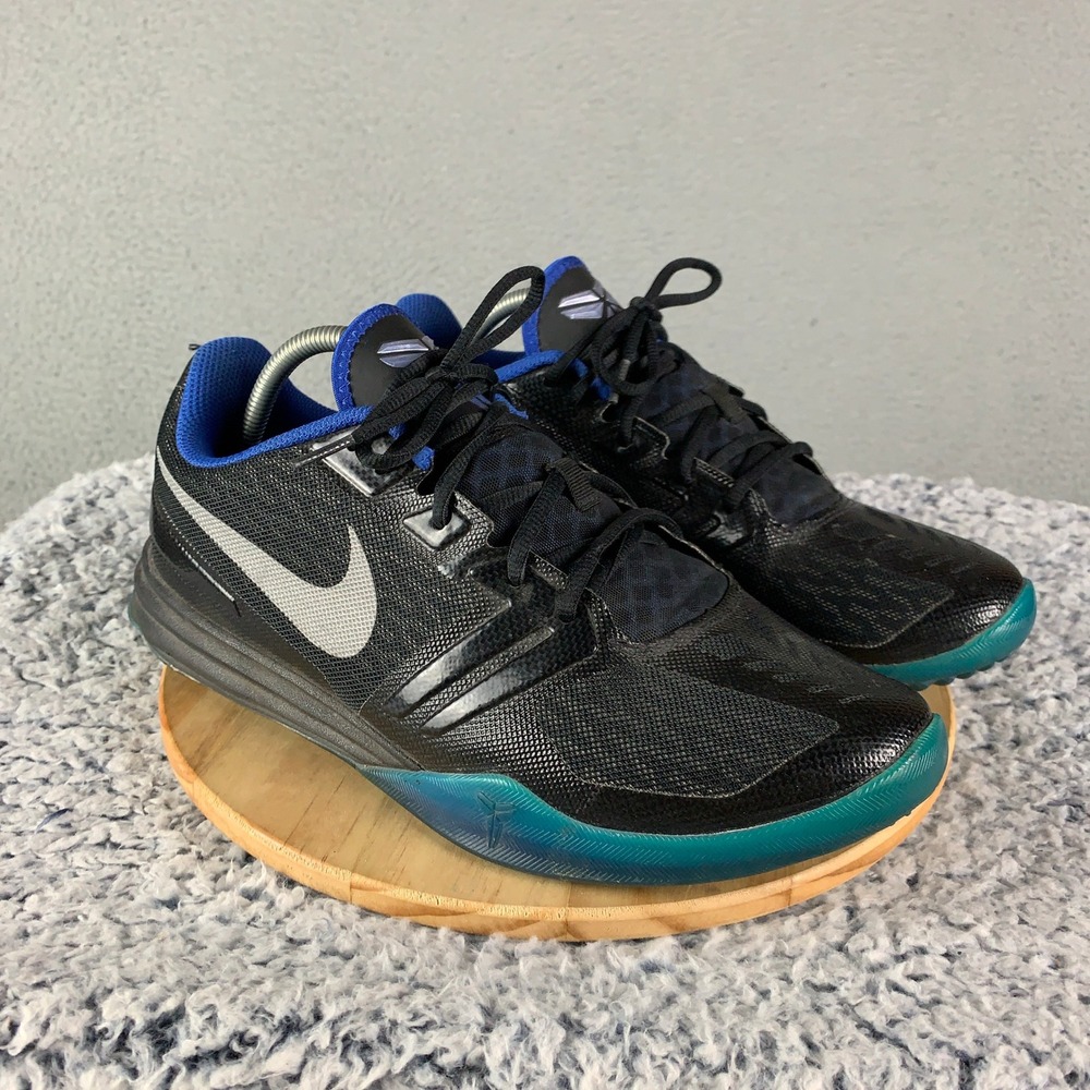 Nike Kobe Mentality Sneakers Men's 11 Black Blue Silver Low Top Basketball Shoes